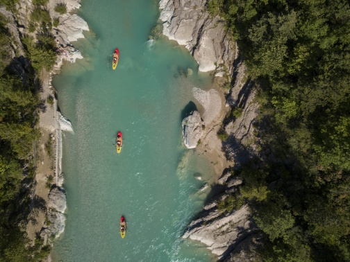 3 canoes vue dessus