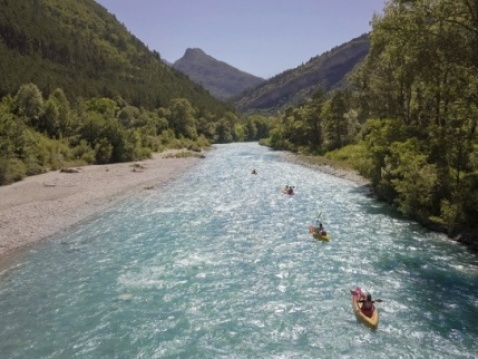 vue aérienne canoe